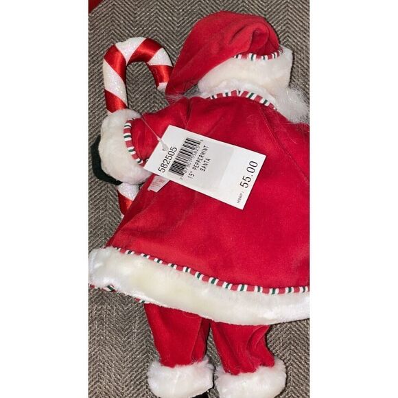 2005 Annalee Mobilitee Handcrafted Santa Doll Red White w/ Candy Cane 15" NWT - Picture 4 of 4